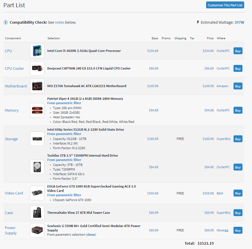 PC Building with the PCPartPicker Enthusiastic Build