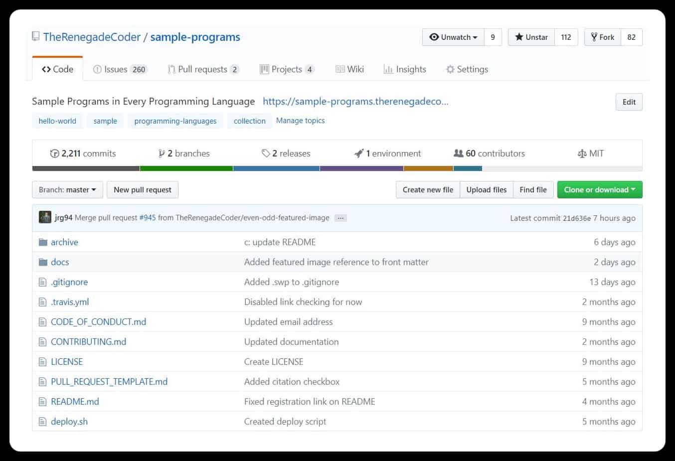 Sample Programs Repo Screenshot