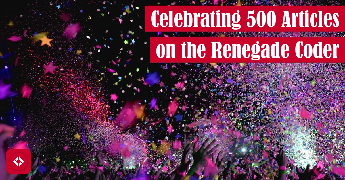 Celebrating 500 Articles on the Renegade Coder Featured Image: An Explosion of Pink and Purple Confetti