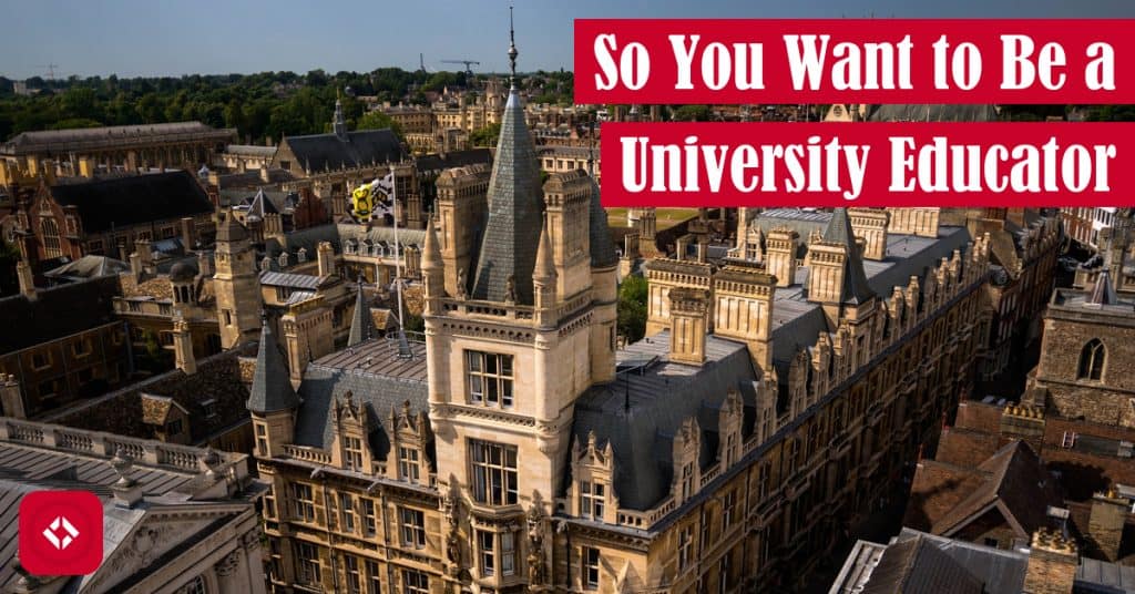 A photo of university buildings with the title of the article overlayed.