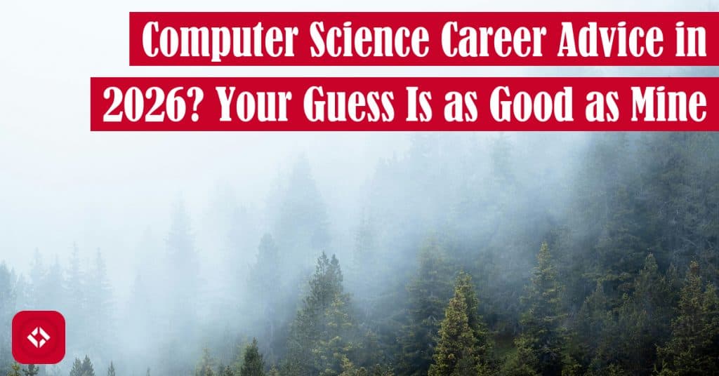 A photo of a forest with some dense fog symbolizing the unknown. The title of the article is overlaid.