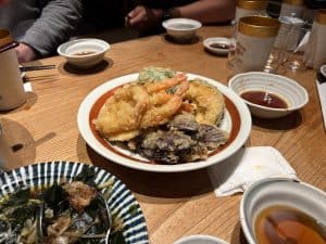 A photo of tempura in Tokyo.
