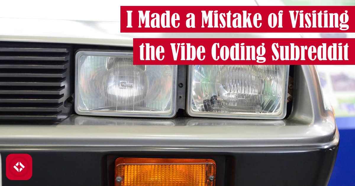 A photo of the headlights of a DeLorean with the title of the article overlaid.
